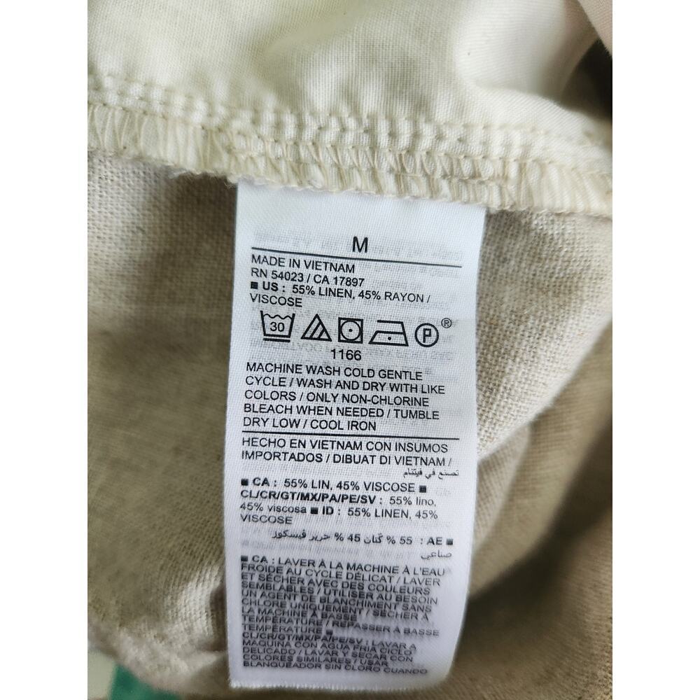 Old Navy Linen Blend High Rise Cuffed Shorts women's M Pockets beachy minimalist - Picture 6 of 9